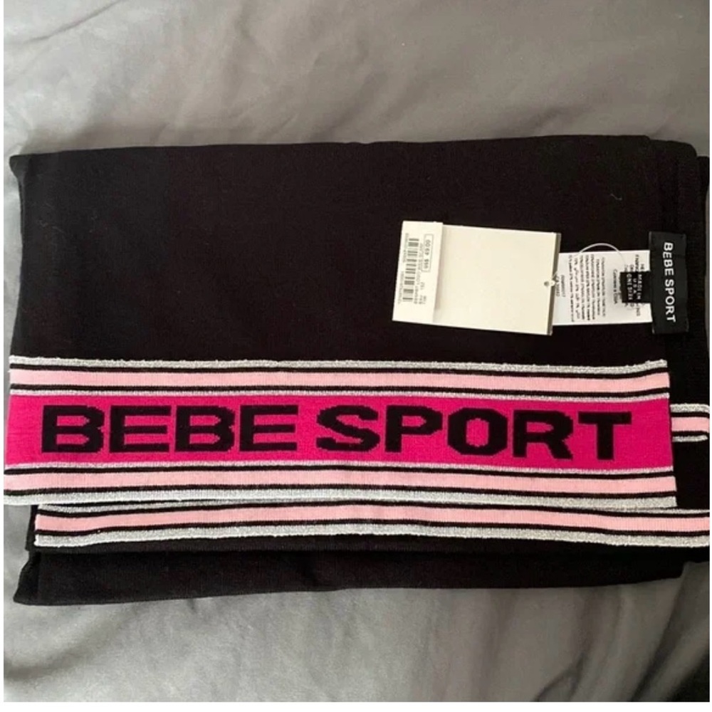 Bebe Sport Black and Pink Leggings